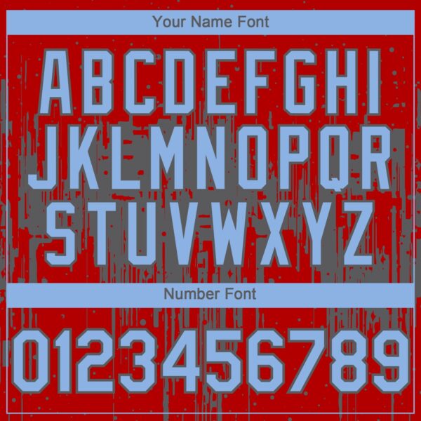 Custom Red Light Blue-Steel Gray Dripping Splatter Paint Authentic Baseball Jersey
