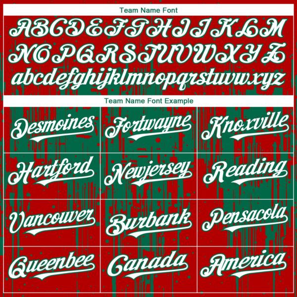 Custom Red White-Kelly Green Dripping Splatter Paint Authentic Baseball Jersey