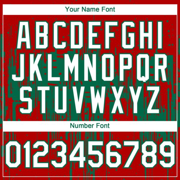 Custom Red White-Kelly Green Dripping Splatter Paint Authentic Baseball Jersey