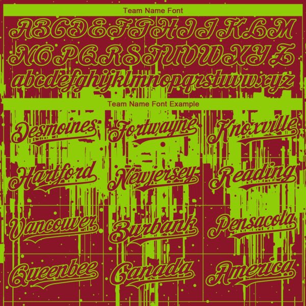 Custom Crimson Neon Green Dripping Splatter Paint Authentic Baseball Jersey