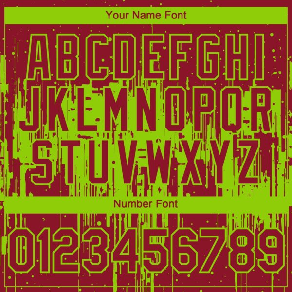 Custom Crimson Neon Green Dripping Splatter Paint Authentic Baseball Jersey