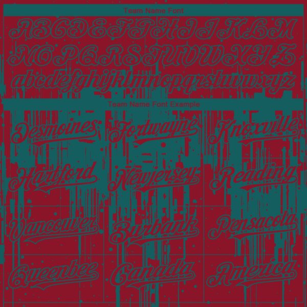 Custom Crimson Teal Dripping Splatter Paint Authentic Baseball Jersey