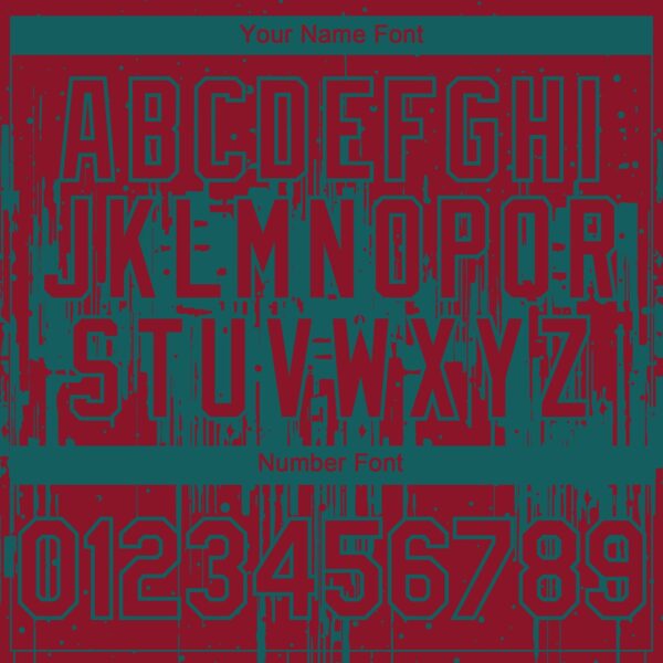 Custom Crimson Teal Dripping Splatter Paint Authentic Baseball Jersey