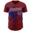 Custom Crimson Cream-Royal Dripping Splatter Paint Authentic Baseball Jersey