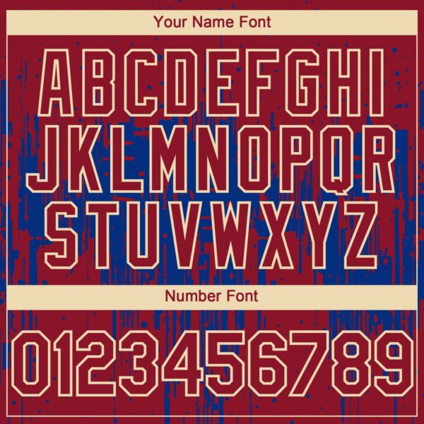 Custom Crimson Cream-Royal Dripping Splatter Paint Authentic Baseball Jersey