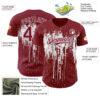 Custom Crimson White Dripping Splatter Paint Authentic Baseball Jersey