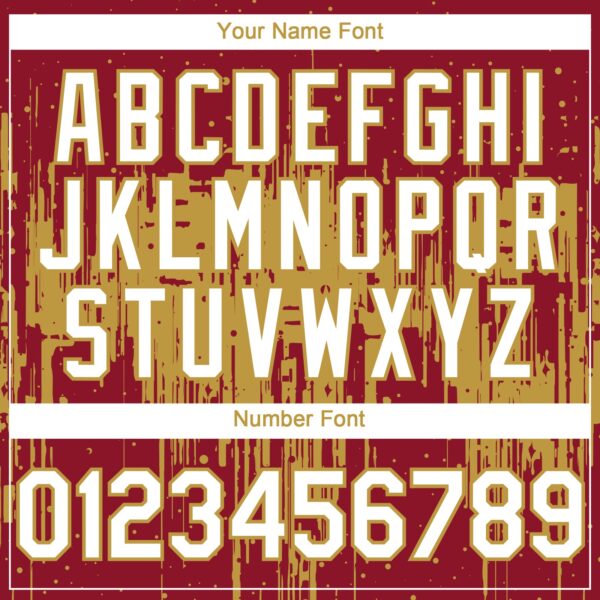 Custom Crimson White-Old Gold Dripping Splatter Paint Authentic Baseball Jersey