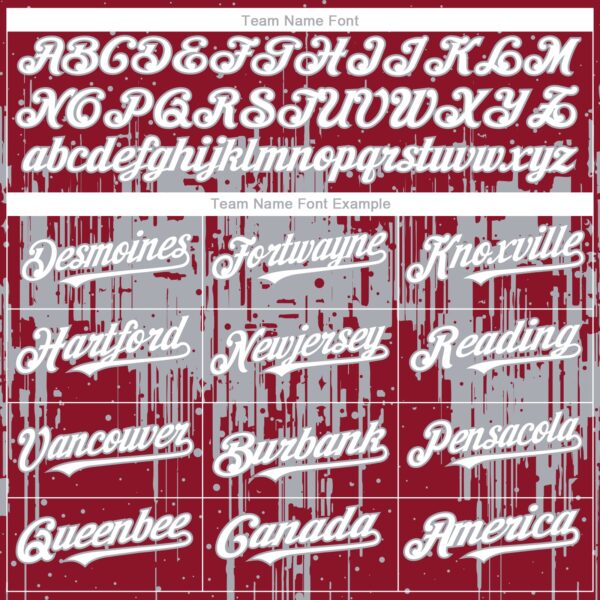 Custom Crimson White-Gray Dripping Splatter Paint Authentic Baseball Jersey