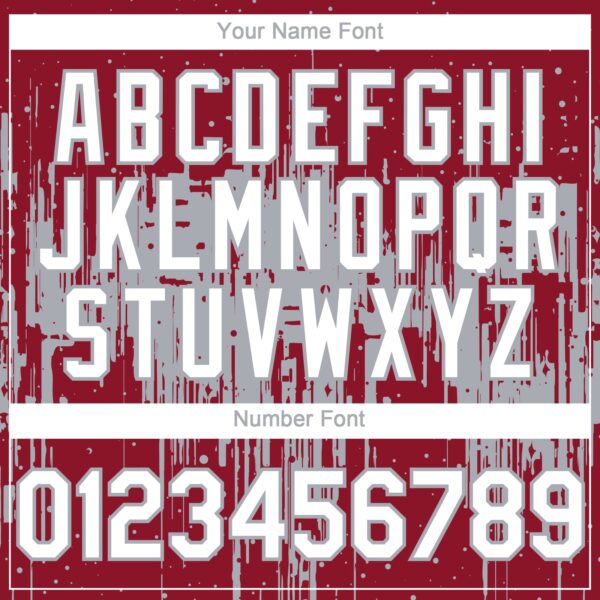 Custom Crimson White-Gray Dripping Splatter Paint Authentic Baseball Jersey