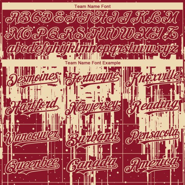 Custom Crimson Cream Dripping Splatter Paint Authentic Baseball Jersey