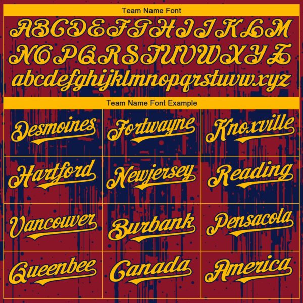 Custom Crimson Gold-Navy Dripping Splatter Paint Authentic Baseball Jersey