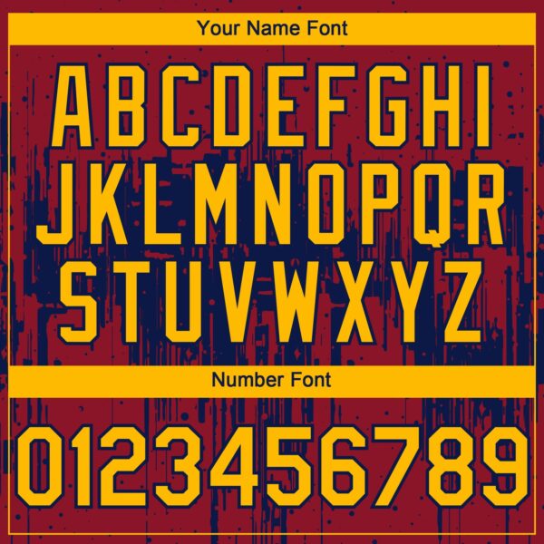 Custom Crimson Gold-Navy Dripping Splatter Paint Authentic Baseball Jersey