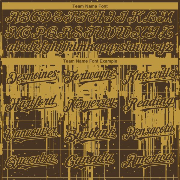 Custom Brown Old Gold Dripping Splatter Paint Authentic Baseball Jersey