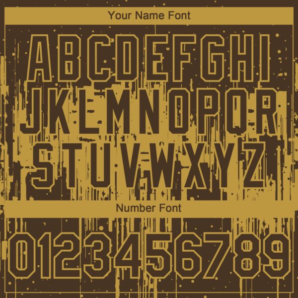 Custom Brown Old Gold Dripping Splatter Paint Authentic Baseball Jersey