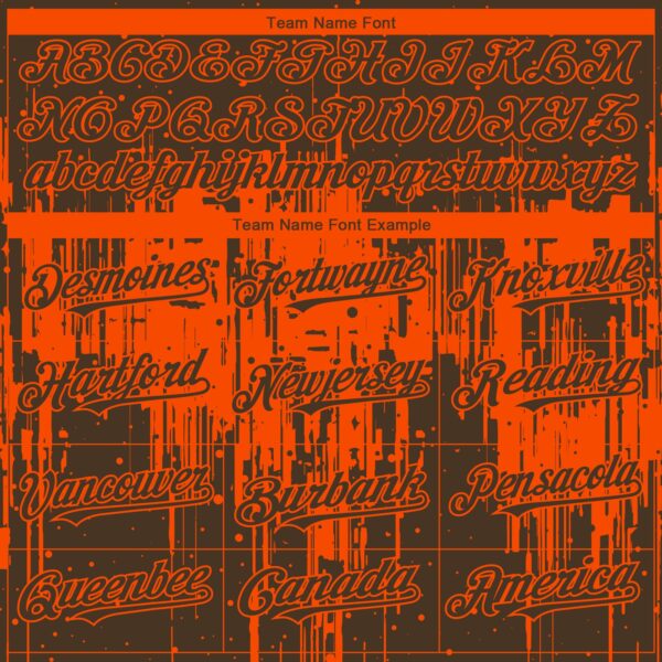 Custom Brown Orange Dripping Splatter Paint Authentic Baseball Jersey