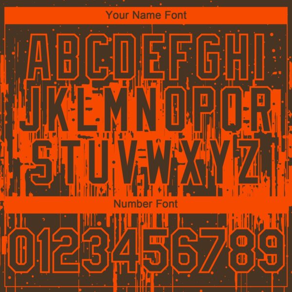 Custom Brown Orange Dripping Splatter Paint Authentic Baseball Jersey