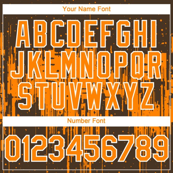 Custom Brown Bay Orange-White Dripping Splatter Paint Authentic Baseball Jersey