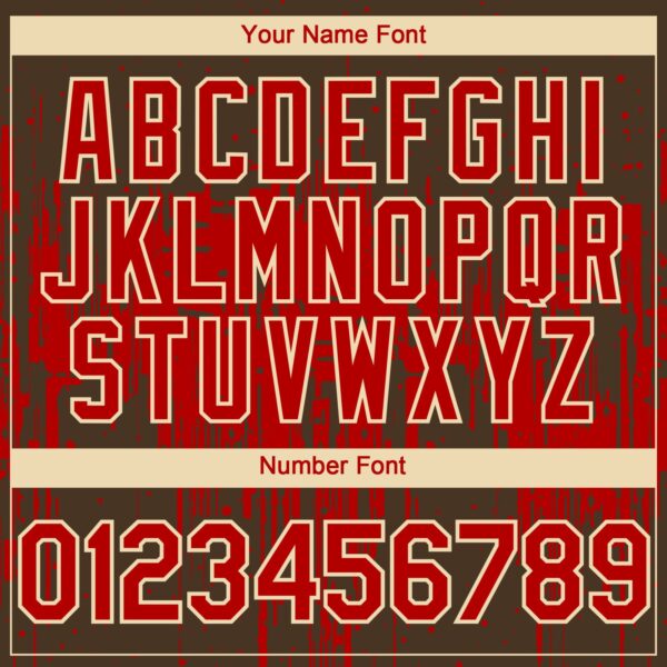 Custom Brown Red-Cream Dripping Splatter Paint Authentic Baseball Jersey