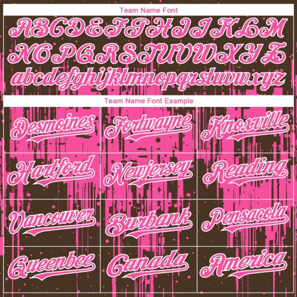 Custom Brown Pink-White Dripping Splatter Paint Authentic Baseball Jersey