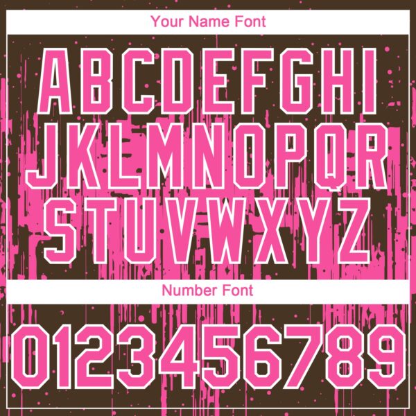Custom Brown Pink-White Dripping Splatter Paint Authentic Baseball Jersey