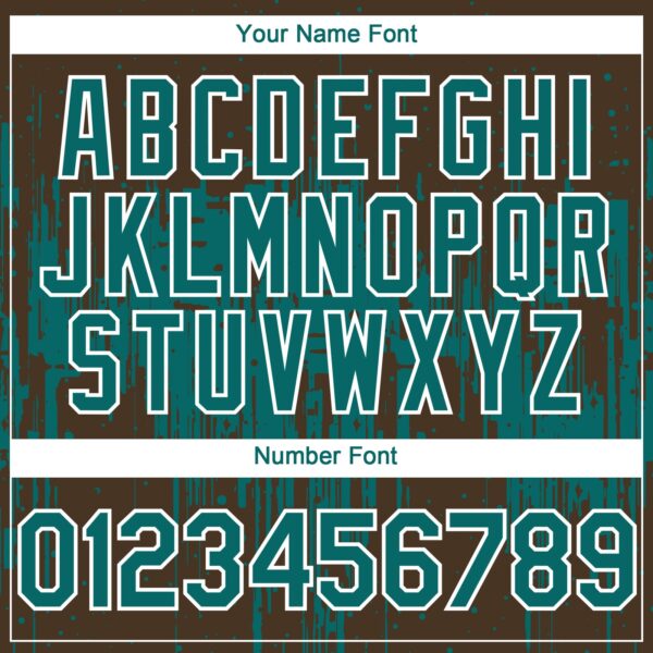 Custom Brown Teal-White Dripping Splatter Paint Authentic Baseball Jersey