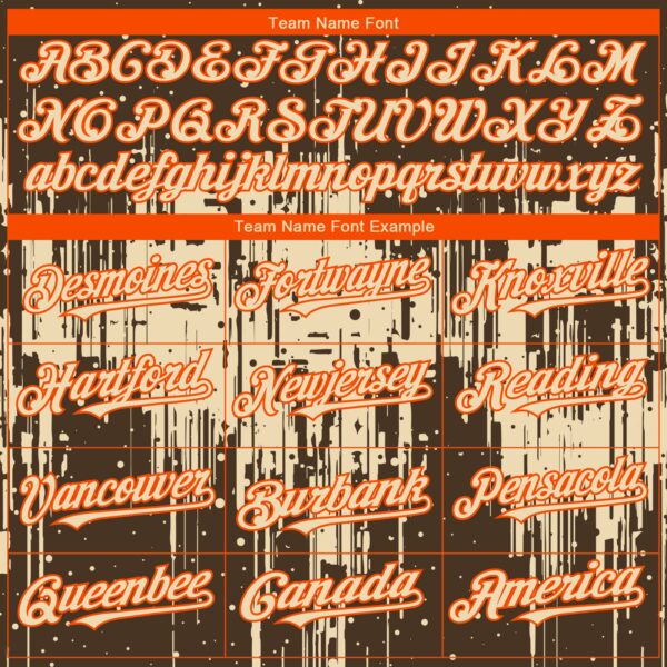 Custom Brown Cream-Orange Dripping Splatter Paint Authentic Baseball Jersey