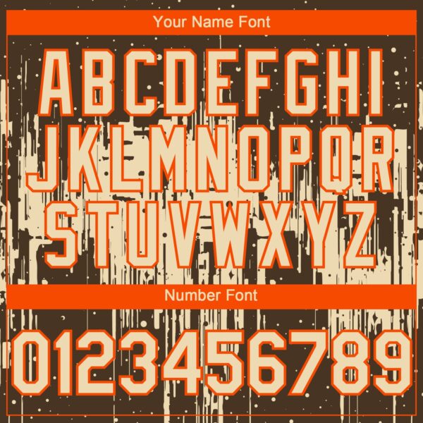 Custom Brown Cream-Orange Dripping Splatter Paint Authentic Baseball Jersey