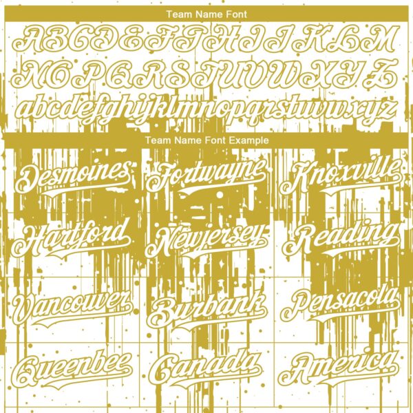 Custom White Old Gold Dripping Splatter Paint Authentic Baseball Jersey