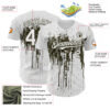 Custom White Olive Dripping Splatter Paint Authentic Baseball Jersey