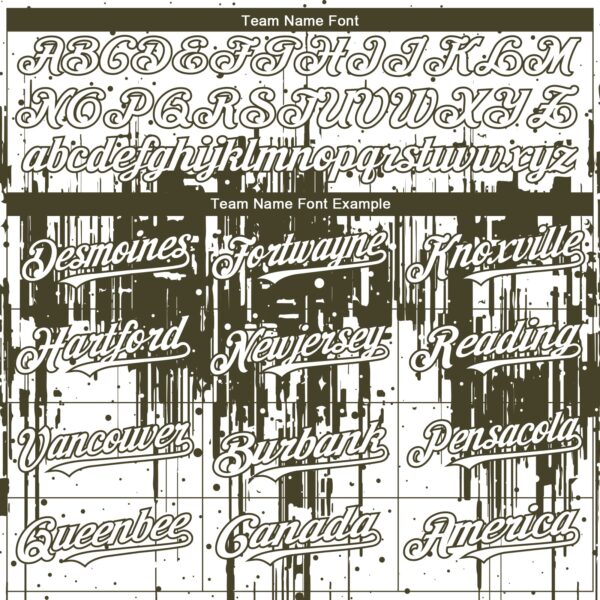 Custom White Olive Dripping Splatter Paint Authentic Baseball Jersey