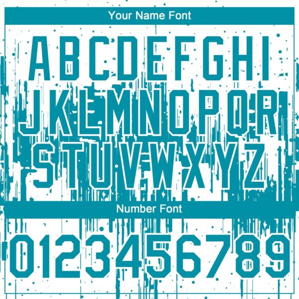 Custom White Teal-White Dripping Splatter Paint Authentic Baseball Jersey