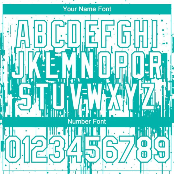 Custom White Aqua Dripping Splatter Paint Authentic Baseball Jersey