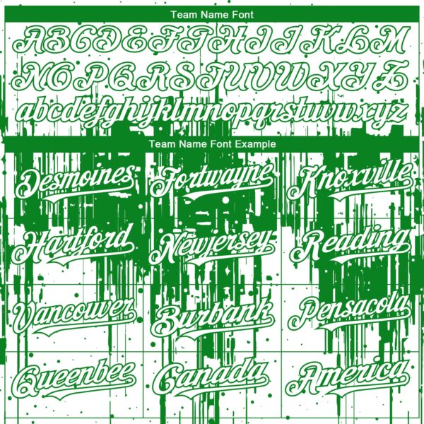 Custom White Grass Green Dripping Splatter Paint Authentic Baseball Jersey