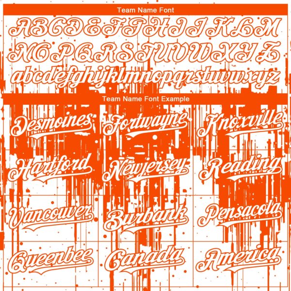 Custom White Orange Dripping Splatter Paint Authentic Baseball Jersey