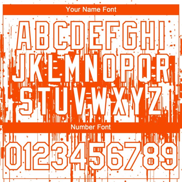 Custom White Orange Dripping Splatter Paint Authentic Baseball Jersey