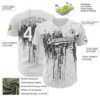 Custom White Steel Gray Dripping Splatter Paint Authentic Baseball Jersey