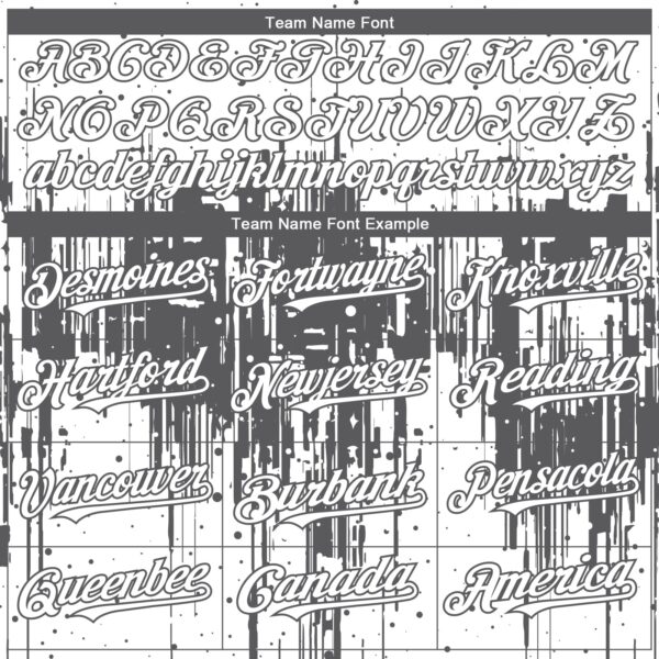 Custom White Steel Gray Dripping Splatter Paint Authentic Baseball Jersey