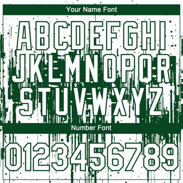 Custom White Green Dripping Splatter Paint Authentic Baseball Jersey