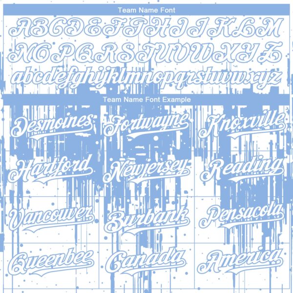 Custom White Light Blue Dripping Splatter Paint Authentic Baseball Jersey