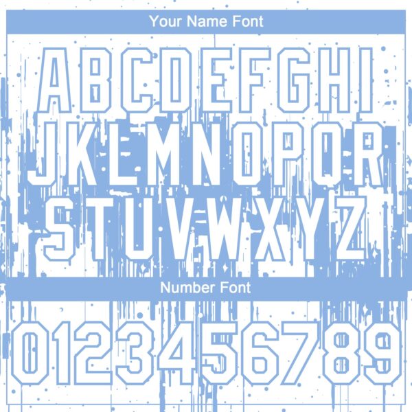 Custom White Light Blue Dripping Splatter Paint Authentic Baseball Jersey