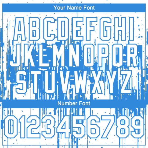 Custom White Powder Blue Dripping Splatter Paint Authentic Baseball Jersey