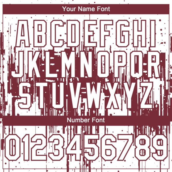 Custom White Burgundy Dripping Splatter Paint Authentic Baseball Jersey