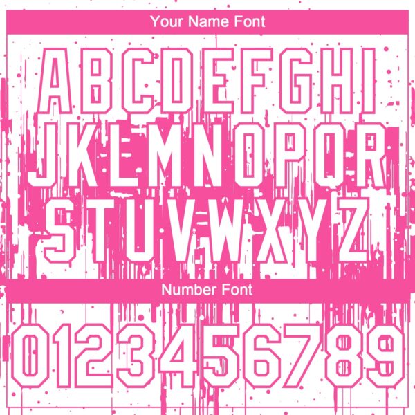 Custom White Pink Dripping Splatter Paint Authentic Baseball Jersey