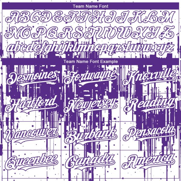 Custom White Purple Dripping Splatter Paint Authentic Baseball Jersey