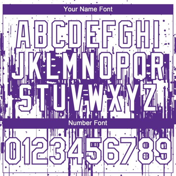 Custom White Purple Dripping Splatter Paint Authentic Baseball Jersey