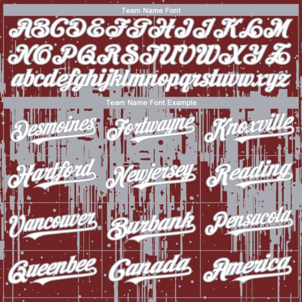 Custom Burgundy White-Gray Dripping Splatter Paint Authentic Baseball Jersey