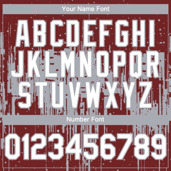 Custom Burgundy White-Gray Dripping Splatter Paint Authentic Baseball Jersey