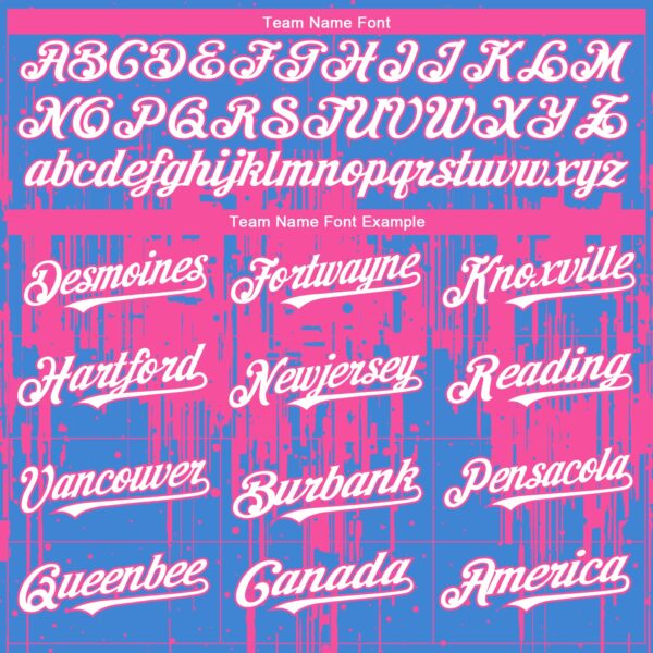 Custom Powder Blue White-Pink Dripping Splatter Paint Authentic Baseball Jersey