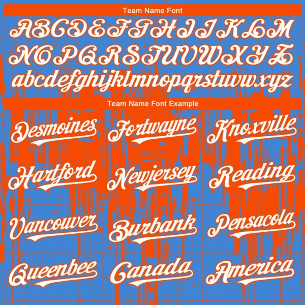 Custom Powder Blue White-Orange Dripping Splatter Paint Authentic Baseball Jersey