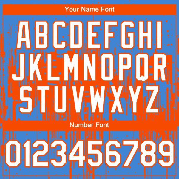 Custom Powder Blue White-Orange Dripping Splatter Paint Authentic Baseball Jersey